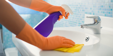 cleaning professional cleaning a sink