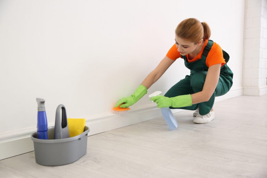 House cleaning maid service baseboards